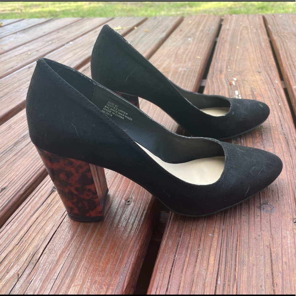 Farylrobin Black Suede Tortoise Block Heels - image 5